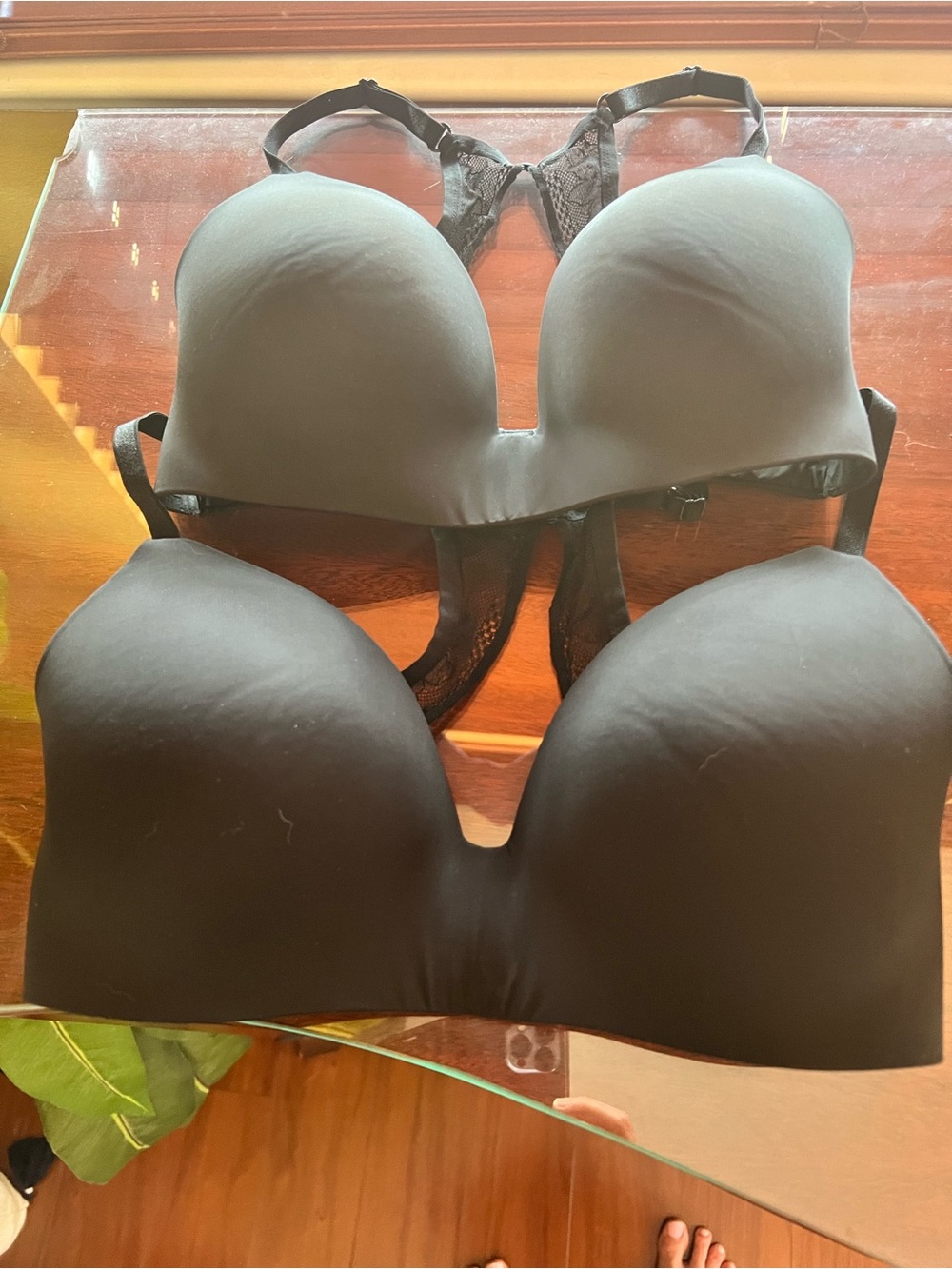 Victoria's Secret Black Smooth T-Shirt Bras Duo and One Pink Bra